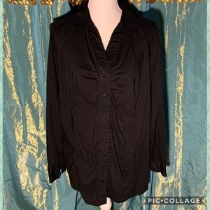 Lane Bryant || Black Long Sleeved Button Up